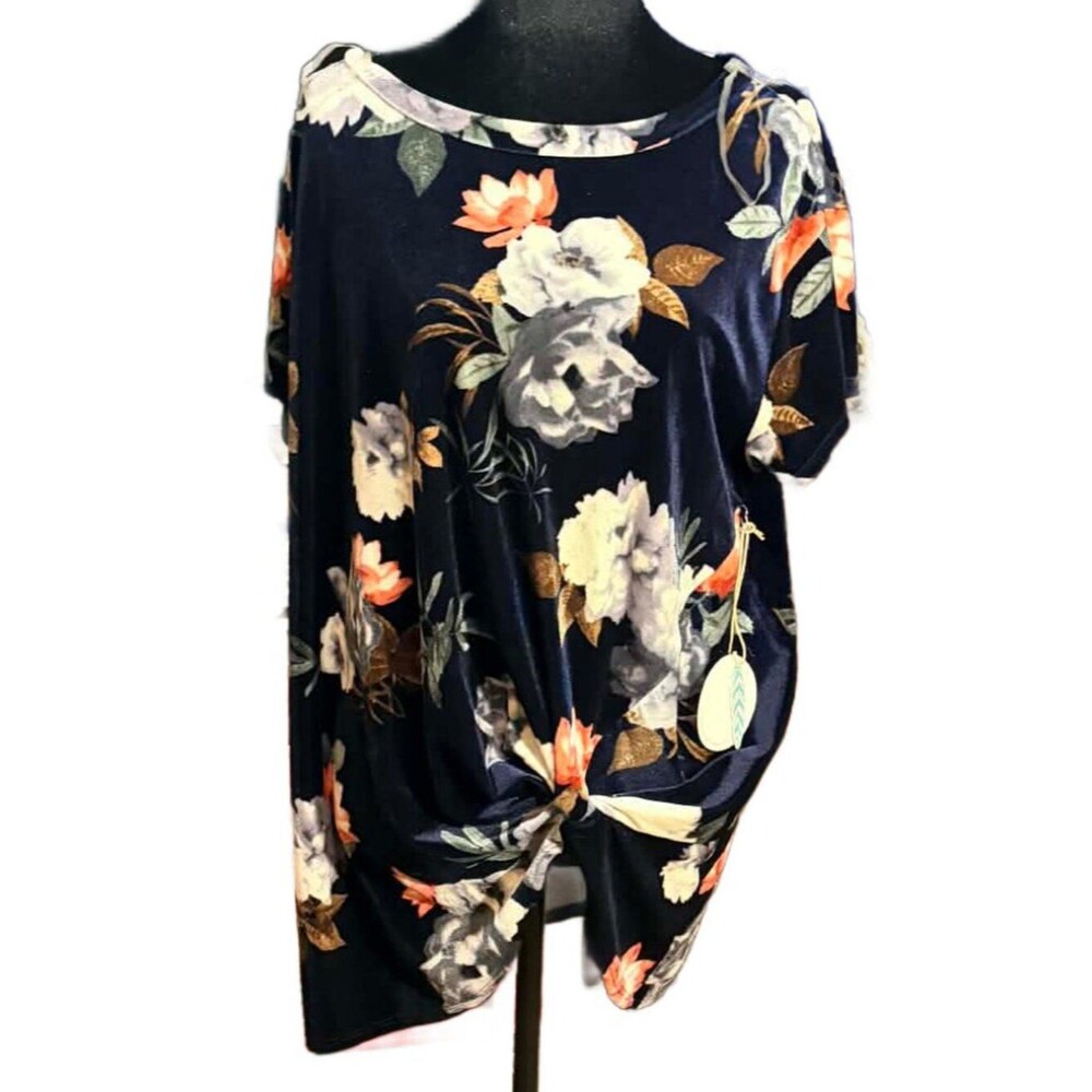 NWT Hummingbird Stretch Velvet Blouse